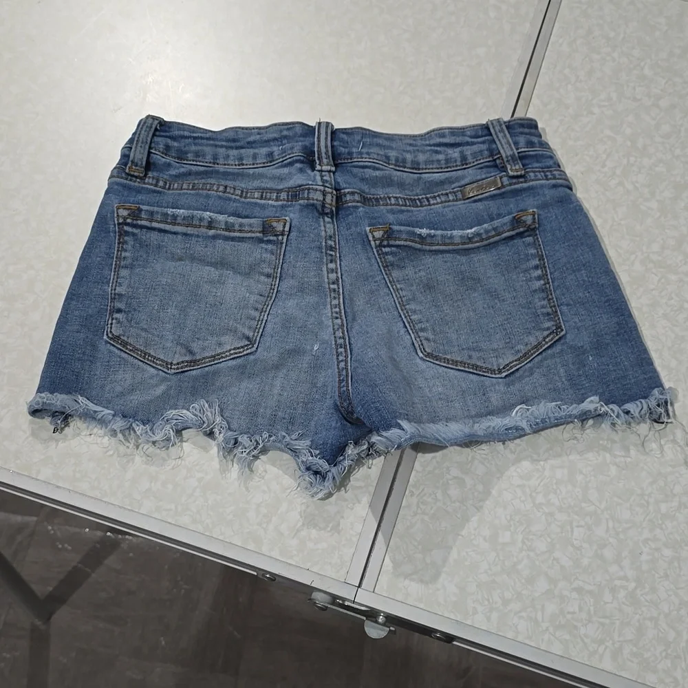 Kancan Denim Shorts Women's Small Blue Distressed - Picture 15 of 15